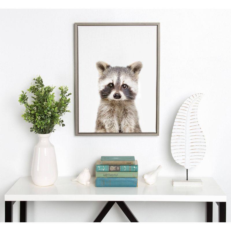 Sylvie Raccoon Framed Canvas Print by Amy Peterson