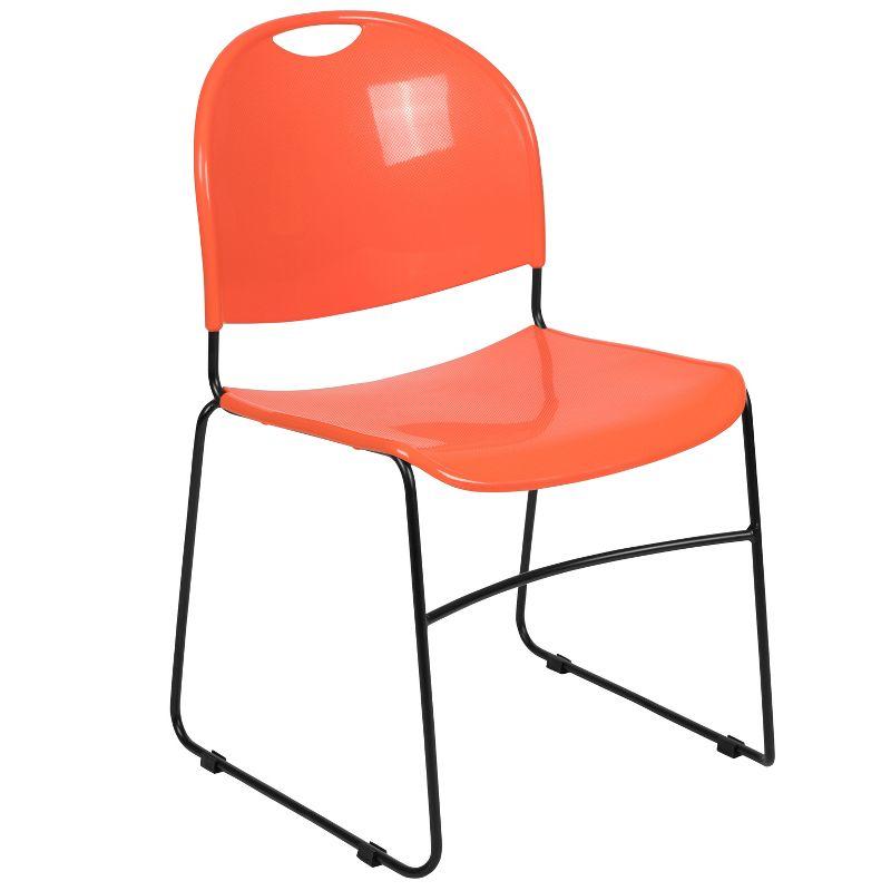 ErgoStack 880lb Capacity Orange Metal Armless Chair