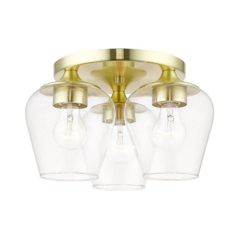 Livex Lighting Willow 3 - Light Flush Mount in  Satin Brass