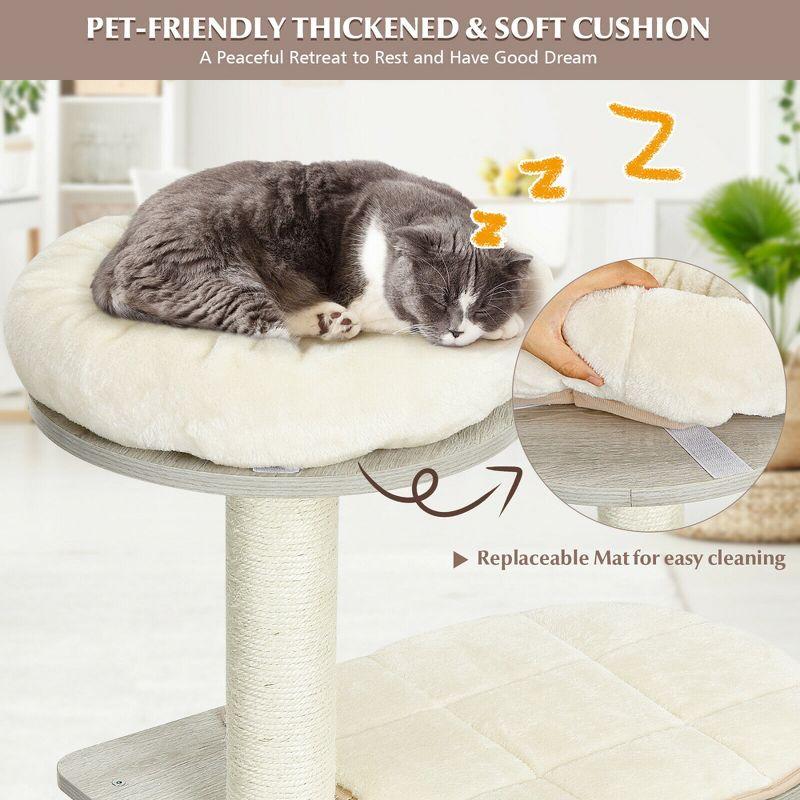 Archie & Oscar™ 46" Modern Wooden Cat Tree With Platform & Washable Cushions For Kittens & Cats