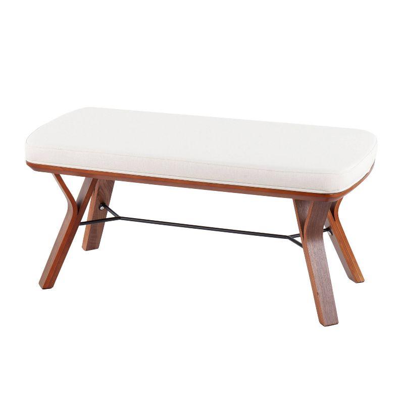 42" Folia Bench Polyester/Wood Walnut/Cream - LumiSource