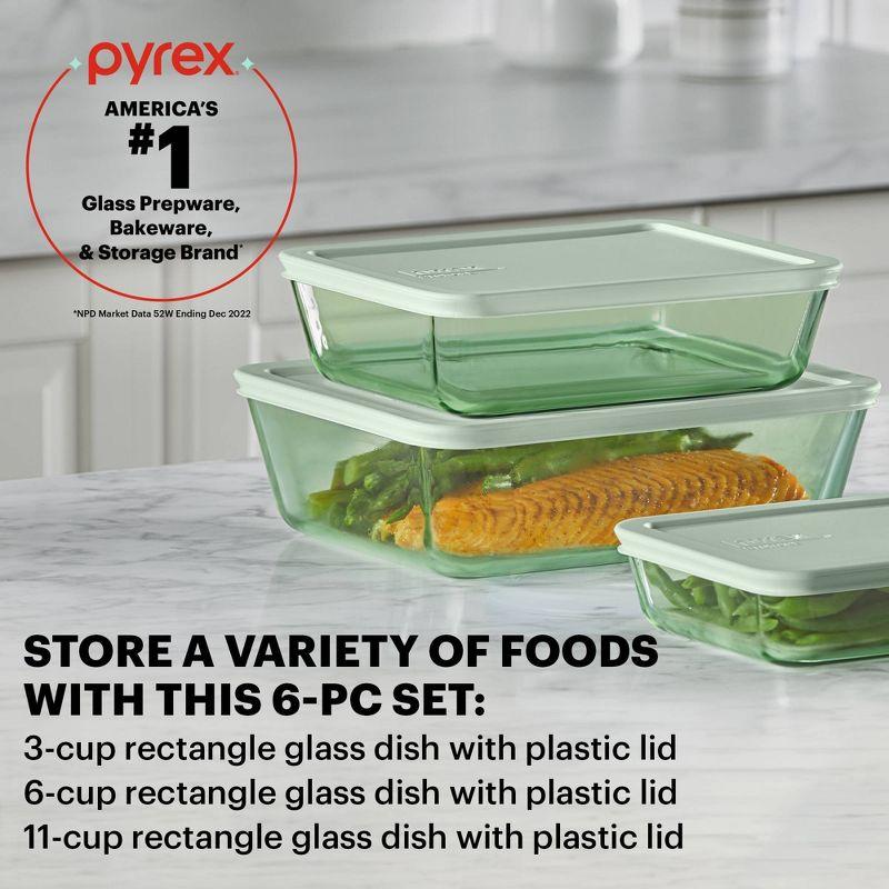 Green Glass Rectangle Meal Prep Storage Set with Lids