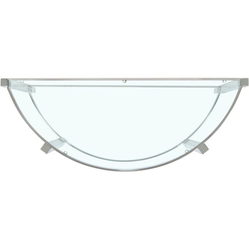 Elegant Demilune Silver Console Table with Acrylic Legs and Storage