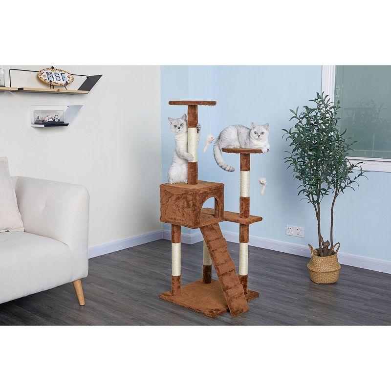 Homessity 51" Economical Cat tree Condo with Sisal covered Posts HC-009