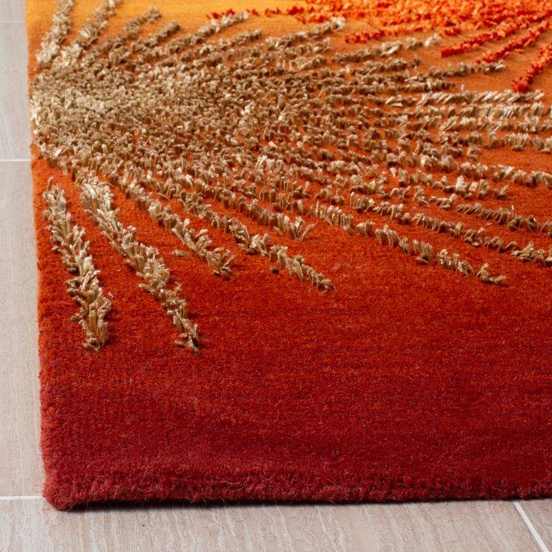 Rust and Multicolor Handmade Tufted Wool Area Rug