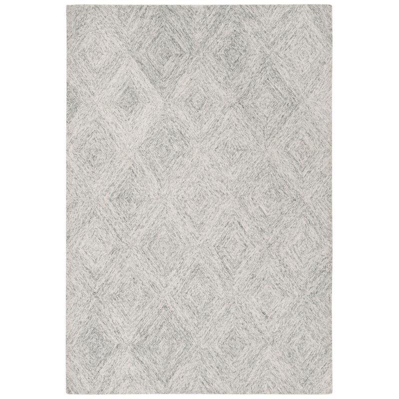 Gray Abstract Handmade Wool Tufted Area Rug, 6' x 9'