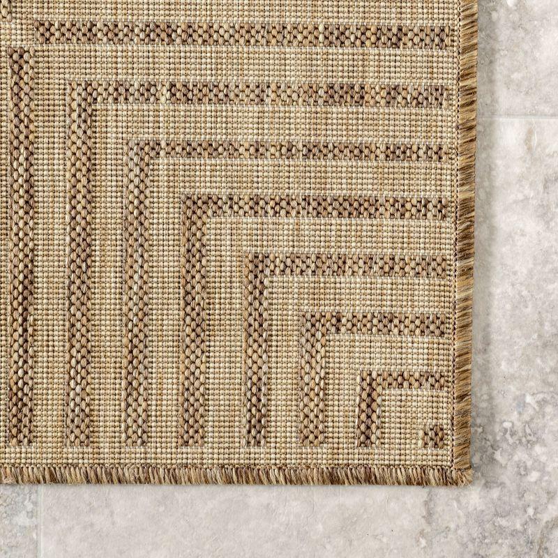 nuLOOM 4' x 6' Outdoor Area Rug, Stain Resistant, Weather Resistant, High Traffic, Patio, Balcony, Outside, Living Room, Dining Room, Asha Light Brown