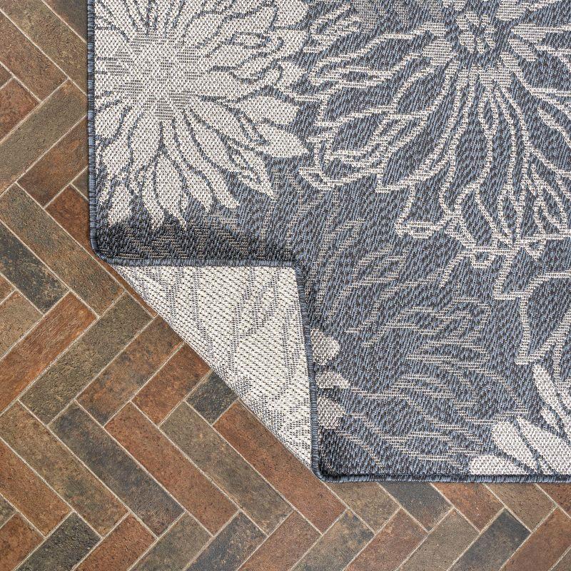 5' x 8' Bahamas Modern All-Over Floral Indoor/Outdoor Area Rug, Navy/Gray - JONATHAN Y