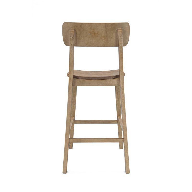 29" Torino Barstool Barnwood - Boraam: Solid Wood, Molded Seat, Footrests, Rustic Style