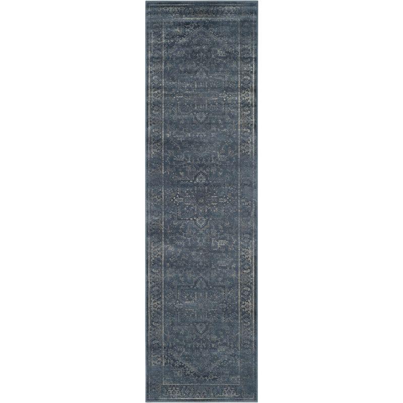 Vintage VTG114 Power Loomed Indoor Skid-Resistant Runner Rug - Blue - 2'2"x8' - Safavieh