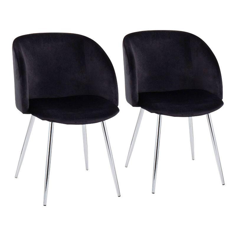 Set of 2 Fran Dining Chairs Velvet/Metal - LumiSource