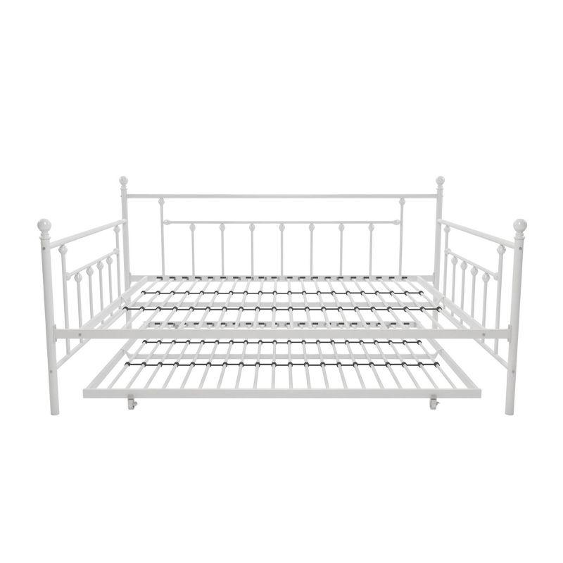 DHP Manila Metal Daybed and Trundle, Queen/Full Size, White