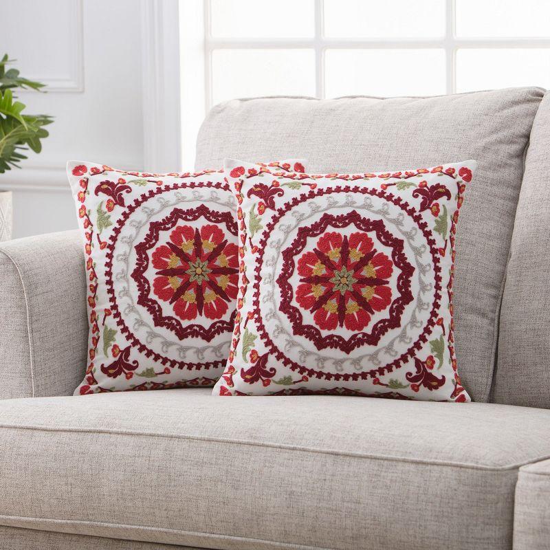 Chanasya Zinnia Embroidered Reversible Pillow Cover