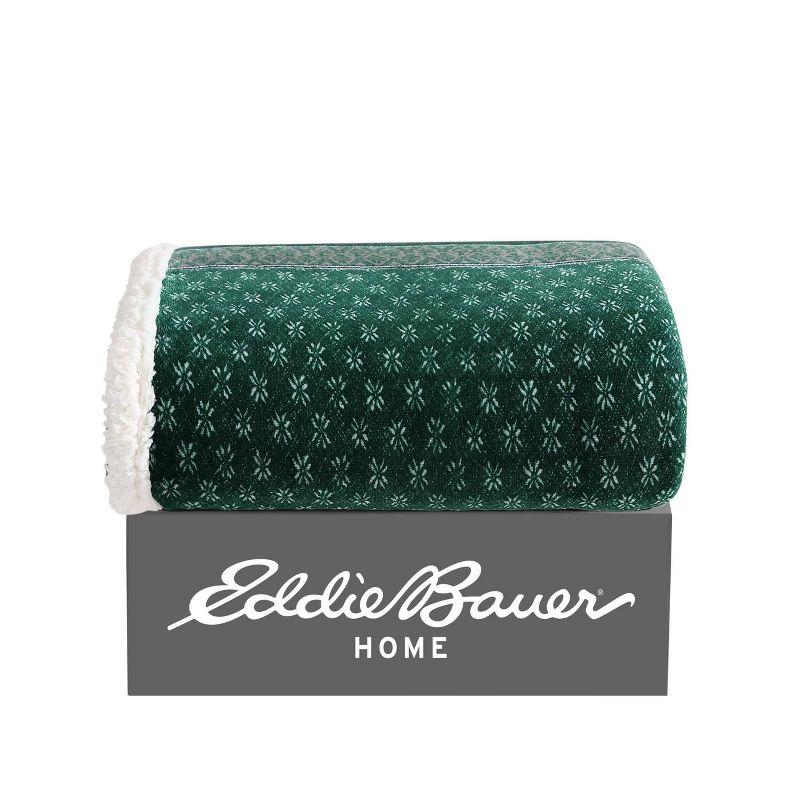 Eddie Bauer Printed Plush Fleece/Sherpa Throw Blankets