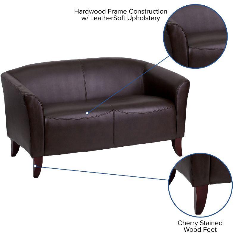 Flash Furniture HERCULES Imperial Series LeatherSoft Loveseat with Cherry Wood Feet