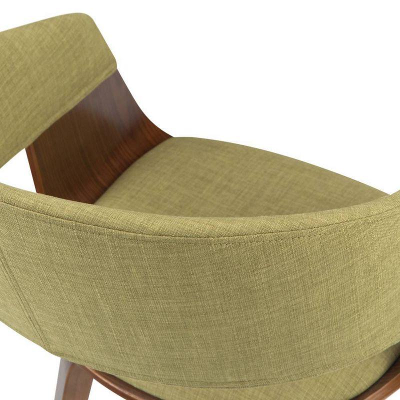 Acid Green Linen Upholstered Bentwood Dining Chair