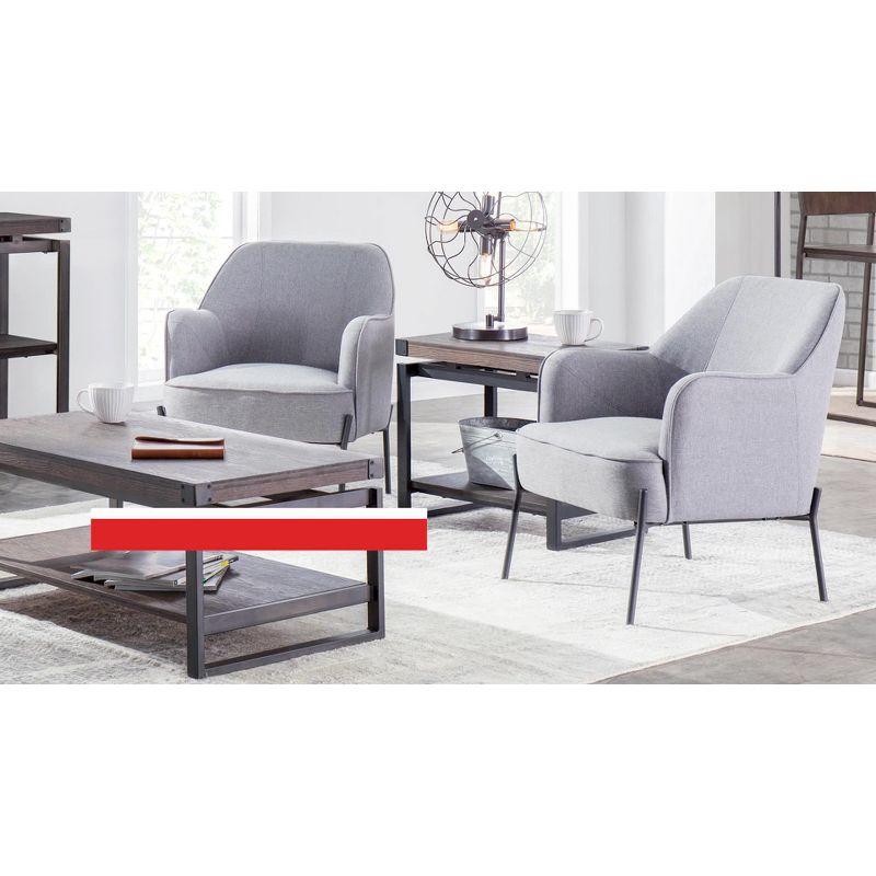 Set of 2 Daniella Contemporary Dining Chairs Charcoal Gray - LumiSource: Upholstered, Metal Legs, Floor Protectors