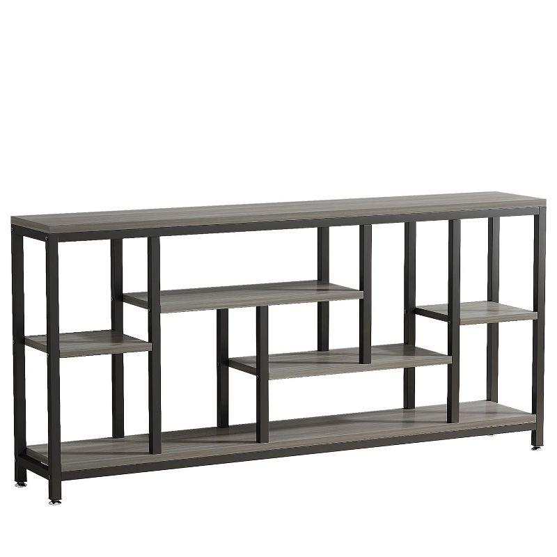 Hommoo 70.9" Console Table with Storage Shelves Gray