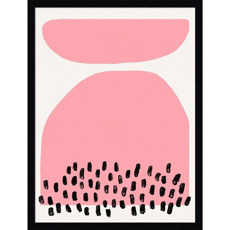 Good Vibes Pink and Black Abstract Framed Wall Art