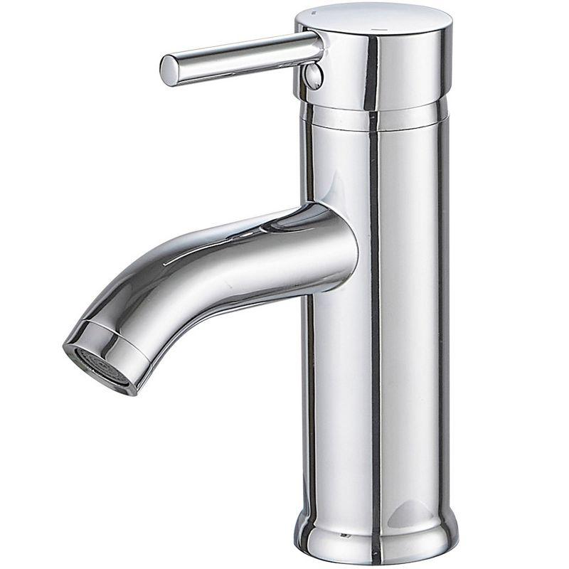 Polished Chrome Single-Handle Bathroom Faucet with Drain Assembly