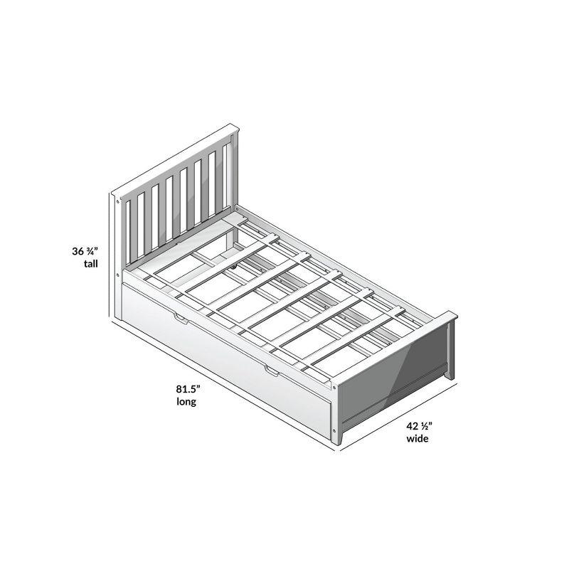 Max & Lily Twin-Size Bed with Trundle, Grey