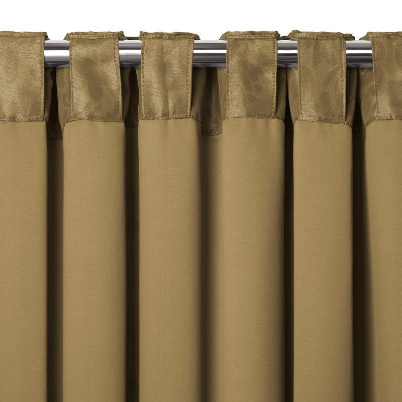 Antonia Blackout Window Curtain Panel - 52" x 95" - Antique Gold - Elrene Home Fashions