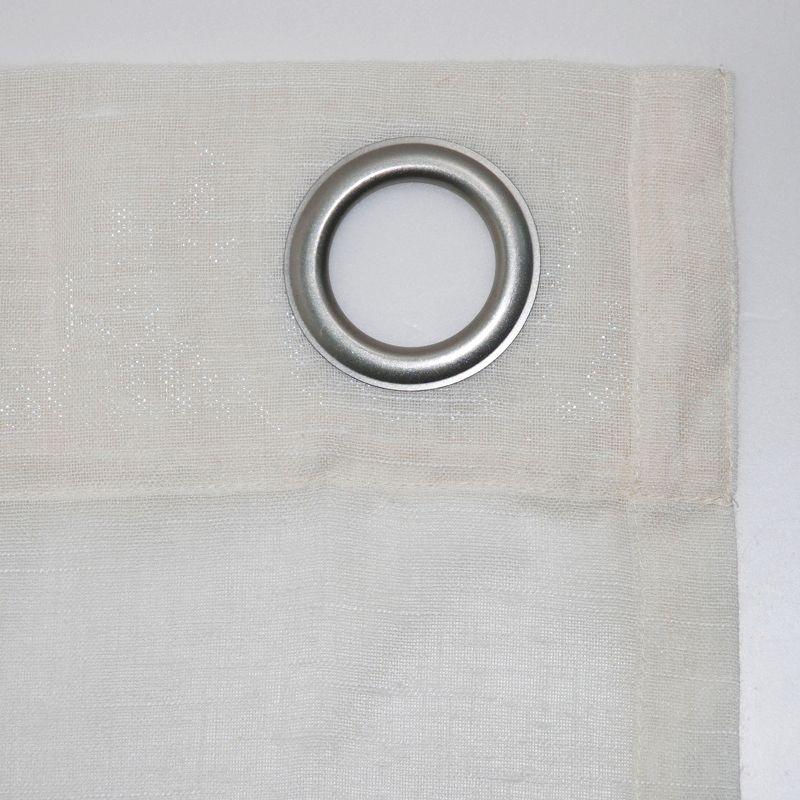 63"x52" Slub Textured Linen Blend Grommet Top Curtain Ivory - Archaeo: Light Filtering, Modern Indoor Panel