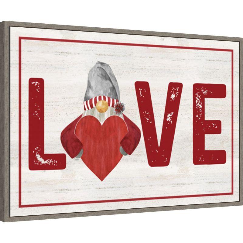 Amanti Art Valentine Gnomes Love by Tara Reed Canvas Wall Art Print Framed 33 x 23-in.