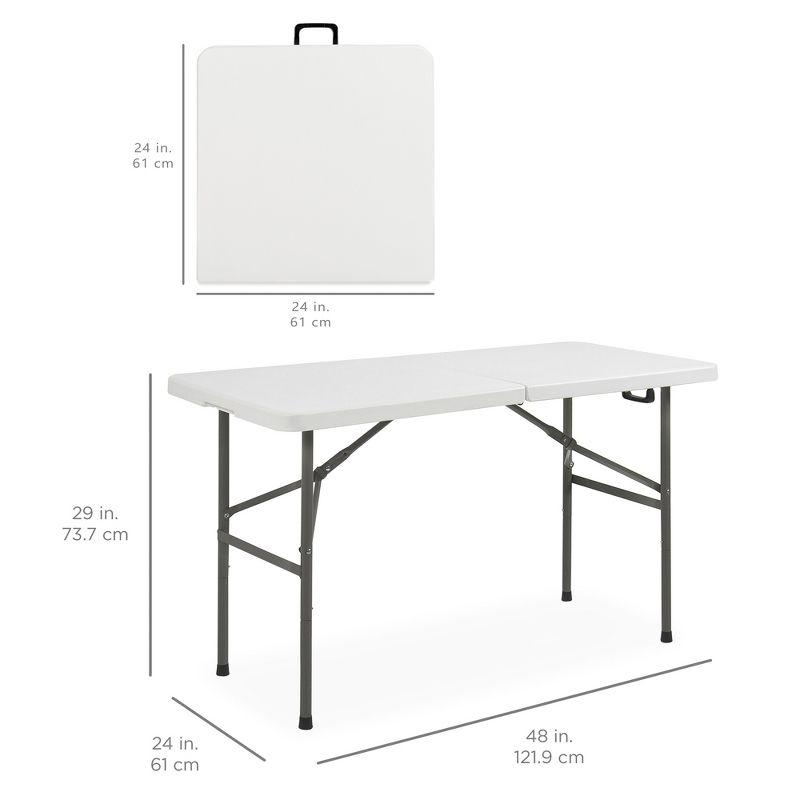 Best Choice Products Plastic Folding Table, Indoor Outdoor Heavy Duty Portable w/ Handle, Lock for Picnic