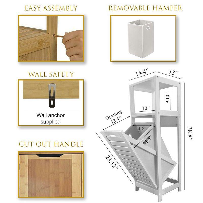 Evideco Miami Tilt-Out Cabinet Laundry Hamper with Basket and Shelves