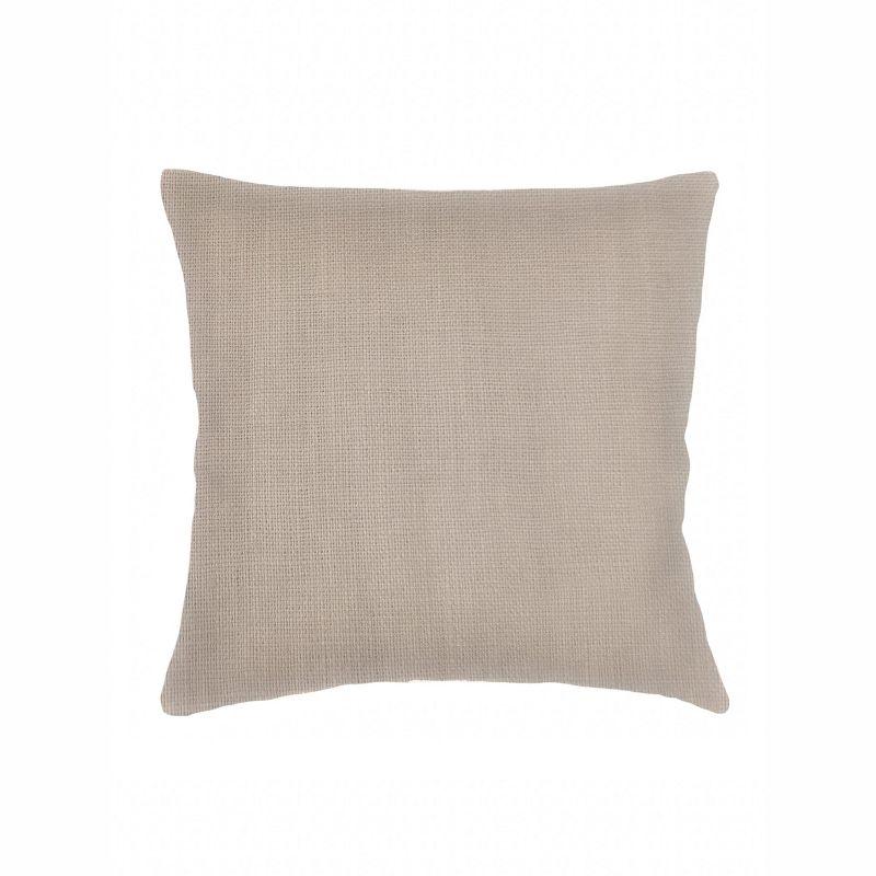 Rustic Beige 22x22 Linen Throw Pillow with Down Alternative Fill