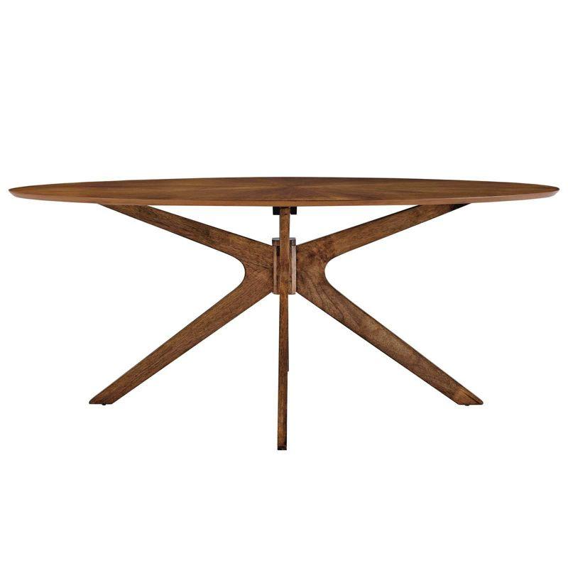 Crossroads 71" Oval Walnut Wood Mid-century Modern Dining Table