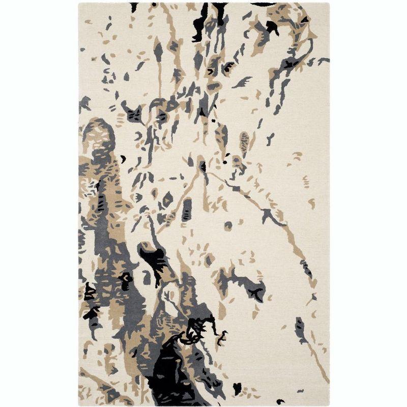 Bella BEL117 Hand Tufted Area Rug - Ivory/Grey - 5'x8' - Safavieh.