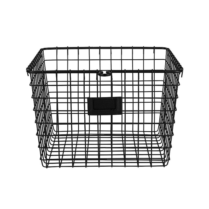 Spectrum Diversified Medium Storage Basket Black: Portable Metal Utility Cabinet, Universal Storage, 16" W x 12.25" H