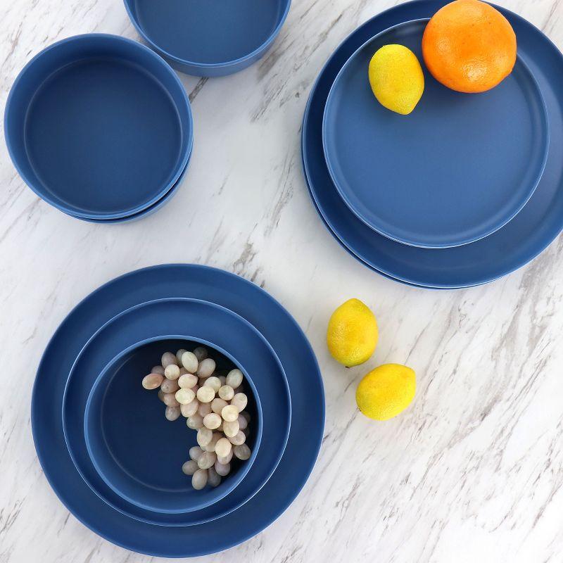 Gibson Home Canyon Crest 12-Piece Stackable Matte Melamine Dinnerware Set