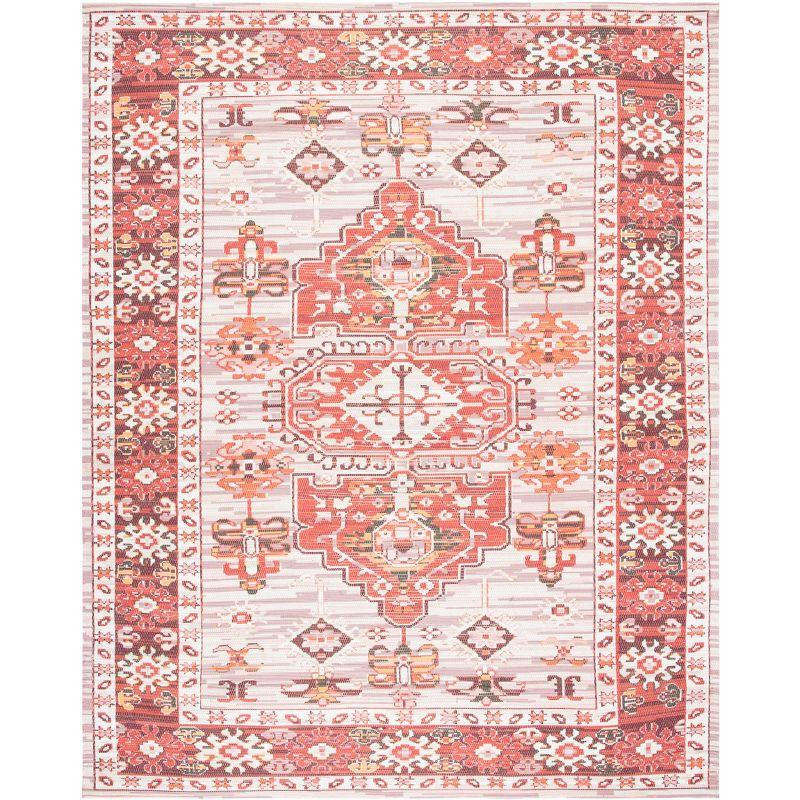 Ivory & Terracotta 8' x 10' Hand Loomed Synthetic Area Rug