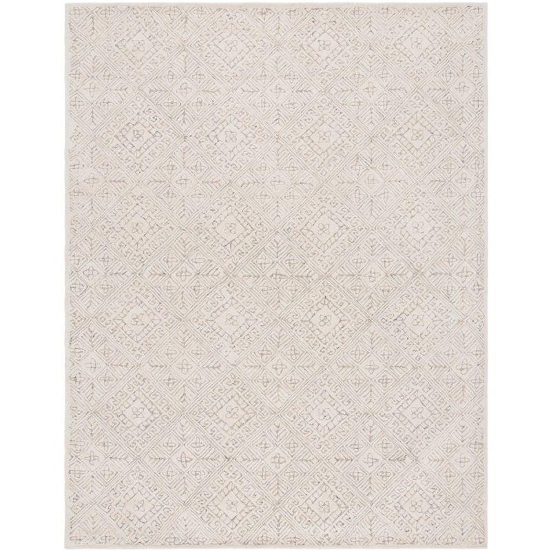 Elegant Ivory Hand-Tufted Wool & Viscose 8'x10' Area Rug