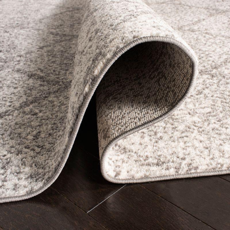 Gray and Ivory Rectangular Stain-Resistant Area Rug