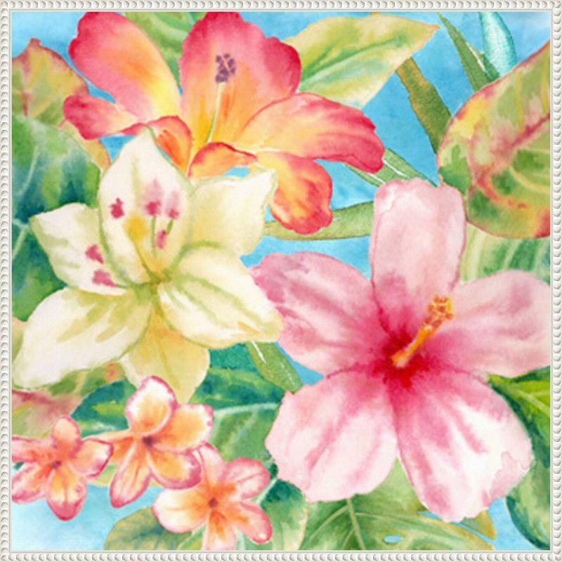 Amanti Art 30"x30" Tropical Island Florals by Cynthia Coulter Framed Canvas Wall Art Print