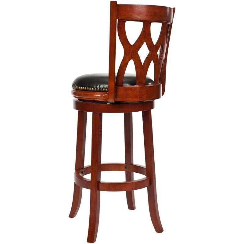 Lancaster Swivel Bar Stool - Cherry/Black - Safavieh