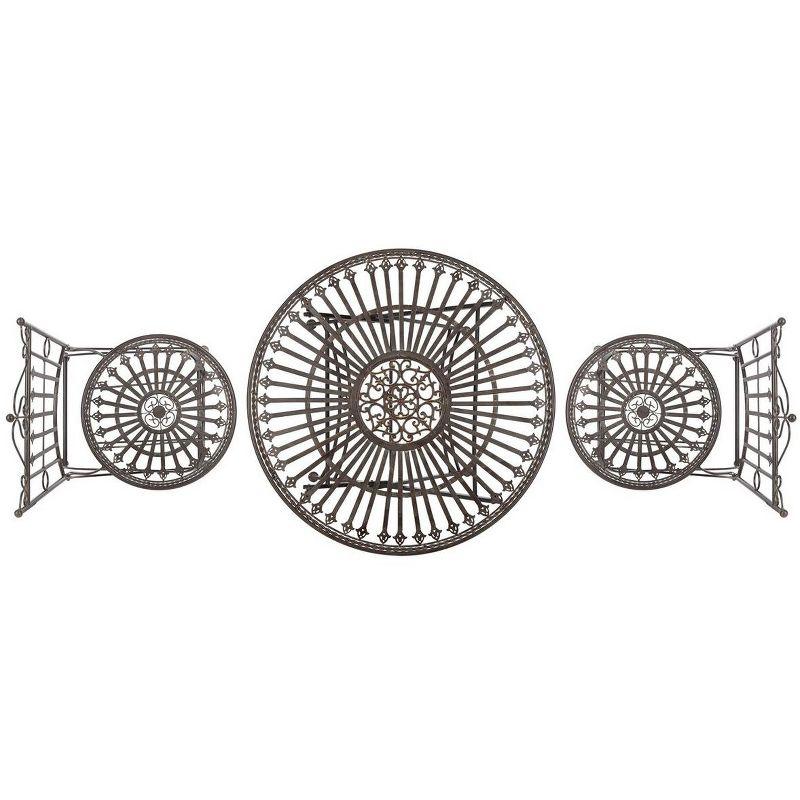 Belen Bistro Set, One Table And Two Chairs - Outdoor - PAT5020 - Unearthed Rust - Safavieh