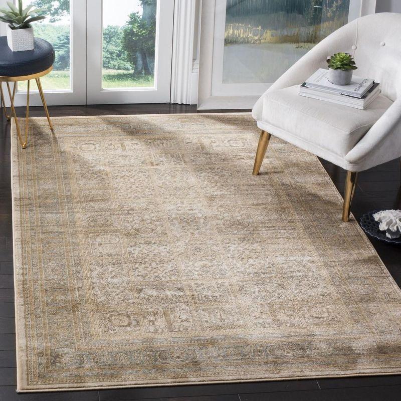 Vintage VTG570 Power Loomed Area Rug Ivory / Light Blue 4' X 5'-7" - Safavieh.