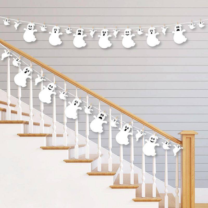 Big Dot of Happiness Spooky Ghost - Halloween Party DIY Decorations - Clothespin Garland Banner - 44 Pieces