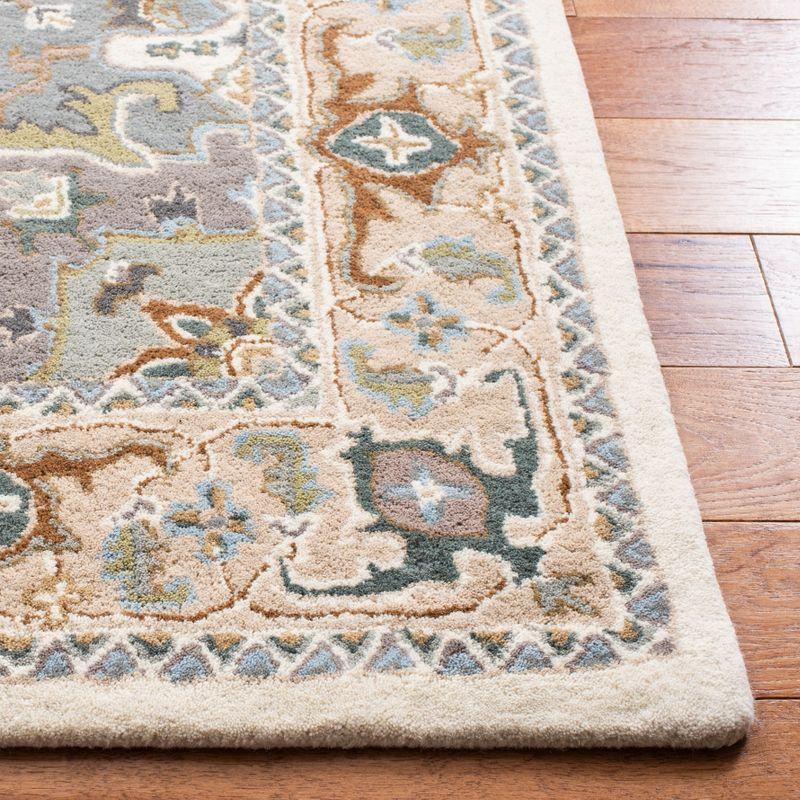Heritage HG625 Handmade Runner Rug - 2'3"x12' - Ivory/Light Blue - Safavieh