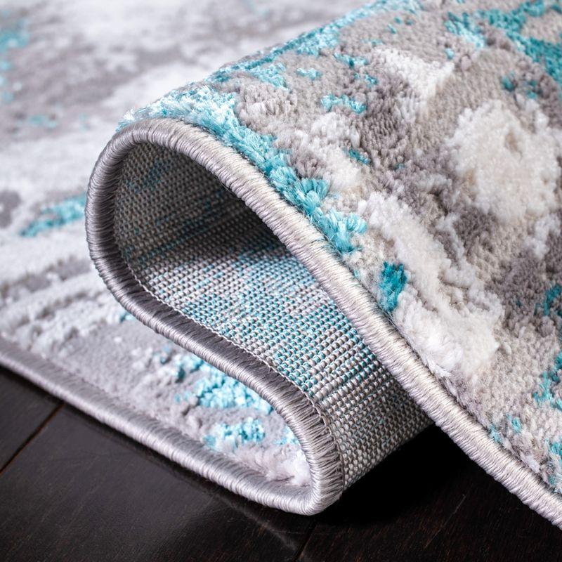 Amelia ALA232 Power Loomed Area Rug - Grey/Turquoise - 4'5"x6'5" - Safavieh.