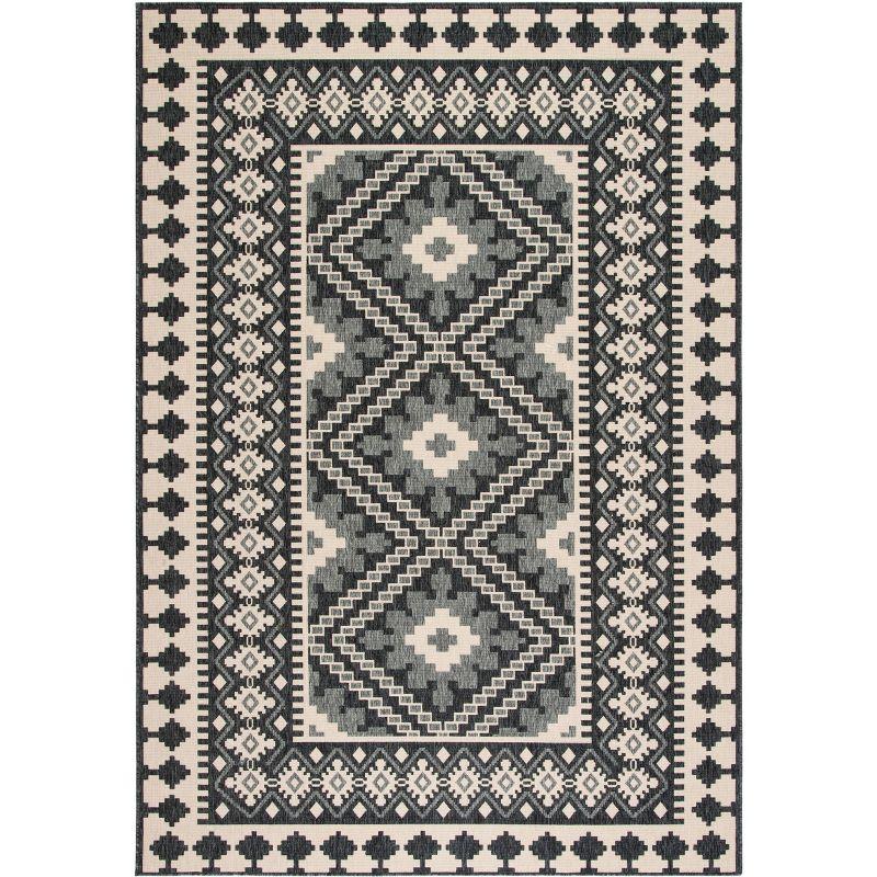 Veranda VER099 Power Loomed Indoor/Outdoor Area Rug - Ivory/Grey - 6'7"x9'6" - Safavieh.