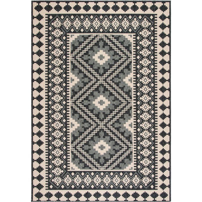 Veranda Easy-Care Stain-Resistant Gray Synthetic Area Rug - 6'7" x 9'6"