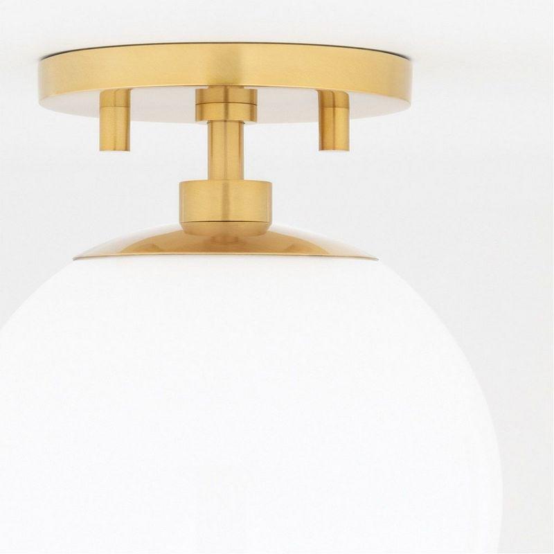 Mitzi Stella 1 - Light Semi-Flush Mount in  Aged Brass White Shade