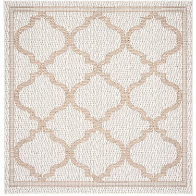Bermuda BMU810 Power Loomed Indoor/Outdoor Machine Washable Area Rug - Ivory/Beige - 6'7"x6'7" - Safavieh