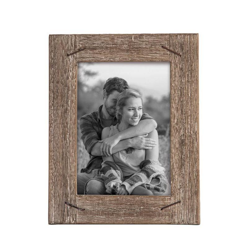 5x7 Distressed Weathered Wood Picture Frame with Nail Accents